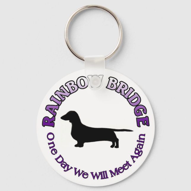 DACHSHUND RAINBOW BRIDGE KEYCHAIN (Front)