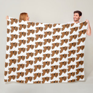 dachshund red cartoon fleece blanket