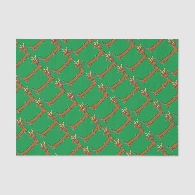 Dachshund Reindeer Tissue Paper (Front)
