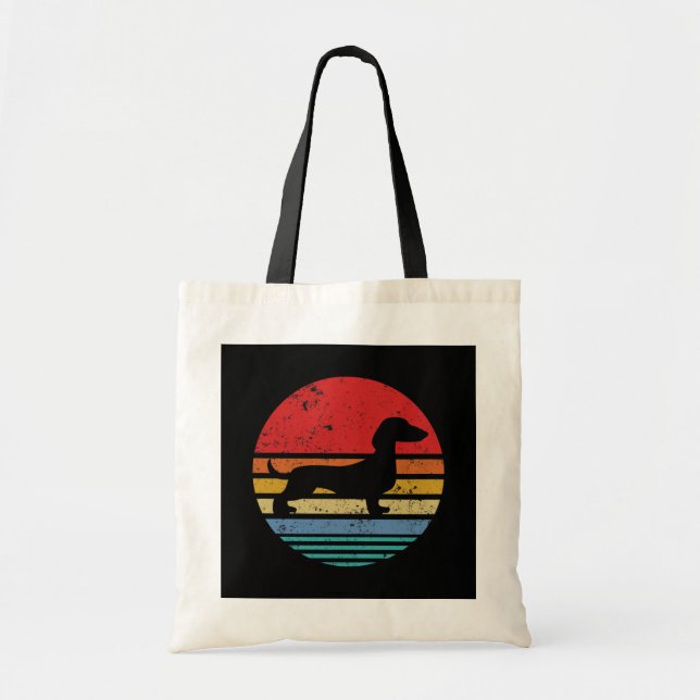 Dachshund Retro Sunset Dog Daschund Classic Tote Bag (Front)