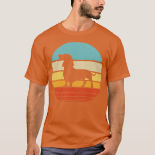 Dachshund Retro Vintage 60s 70s Sunset  for Men Wo T-Shirt