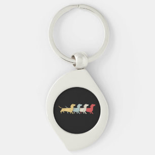 Dachshund Retro Vintage Key Ring