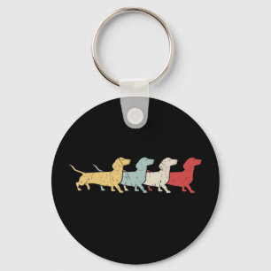 Dachshund Retro Vintage Key Ring