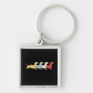Dachshund Retro Vintage Key Ring