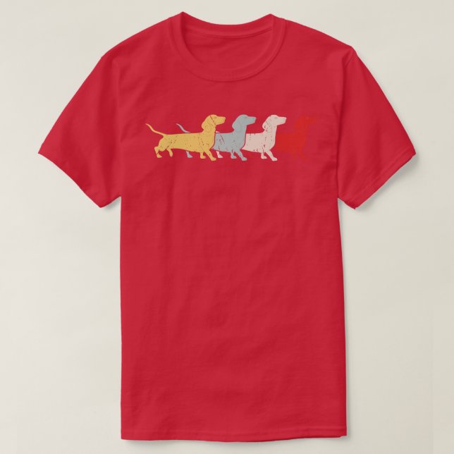 Dachshund Retro Vintage T-Shirt (Design Front)