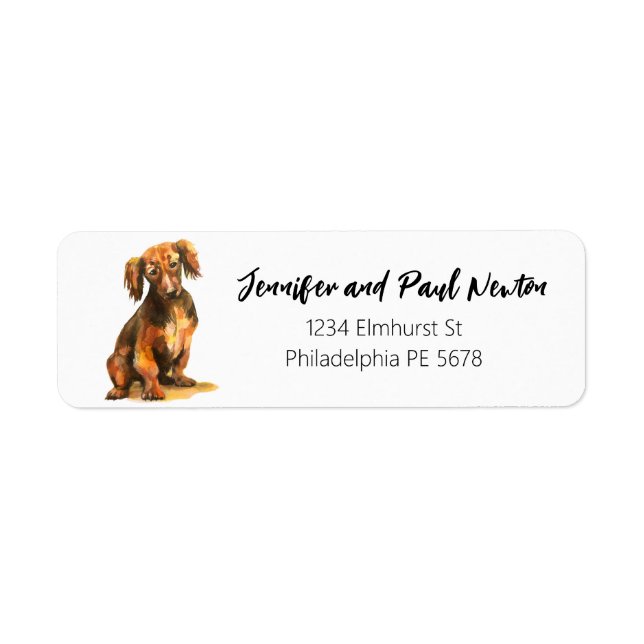 Dachshund return address label (Front)
