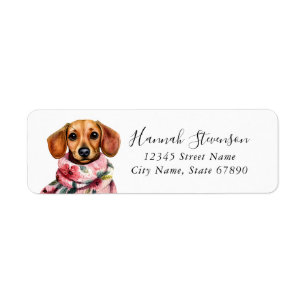 Dachshund Return Address Labels