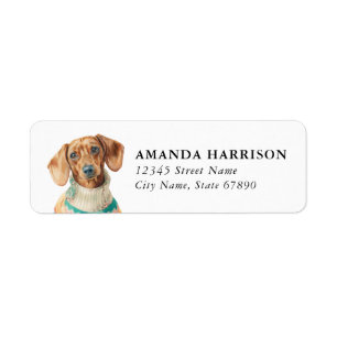 Dachshund Return Address Labels
