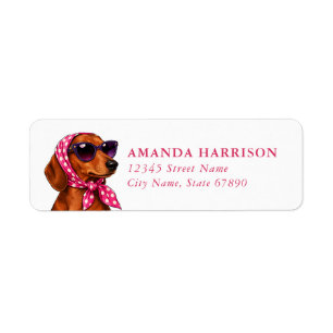 Dachshund Return Address Labels