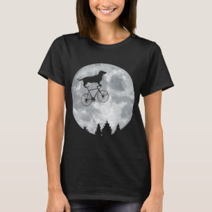 DACHSHUND Riding Moon Bike Halloween Lunar Cycling T-Shirt