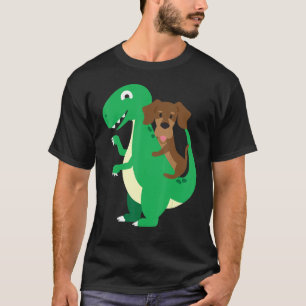 Dachshund Riding T Rex Dinosaur Dino Dog Halloween T-Shirt