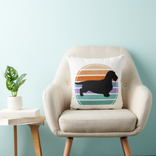 Dachshund Rough Hair - Silhouette 1 Cushion