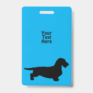 Dachshund Rough Hair - Silhouette 1 ID Badge