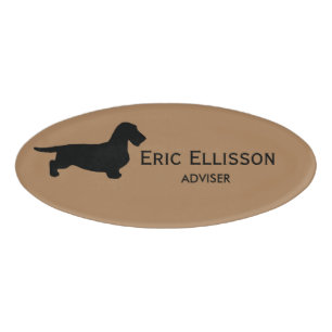 Dachshund Rough Hair - Silhouette 1 Name Tag