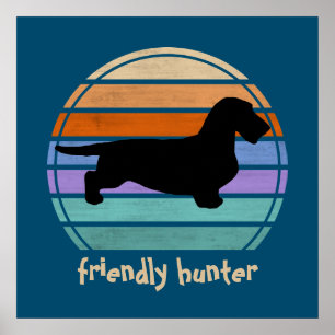 Dachshund Rough Hair - Silhouette 1 Poster