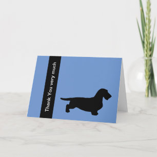 Dachshund Rough Hair - Silhouette 1 Thank You Card