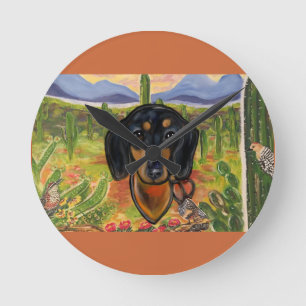 DACHSHUND      ROUND CLOCK