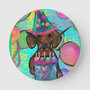Dachshund round clock