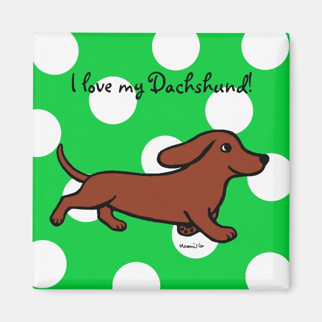 Dachshund Running Cartoon Magnet (Front)