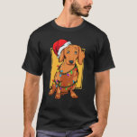 Dachshund Santa Christmas Light Wiener Dog Animal T-Shirt<br><div class="desc">Dachshund Santa Christmas Light Wiener Dog Animal</div>