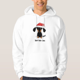 Dachshund Santa Clause with Customisable Text Hoodie