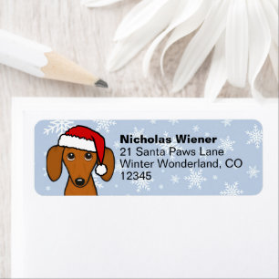 Dachshund Santa Cute Christmas Dog Return Address