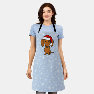 Dachshund Santa Cute Christmas Wiener Dog Holiday Apron