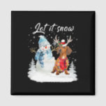 Dachshund Santa Dog Christmas Snowman Xmas Pajama  Magnet<br><div class="desc">Dachshund Santa Dog Christmas Snowman Xmas Pajama</div>