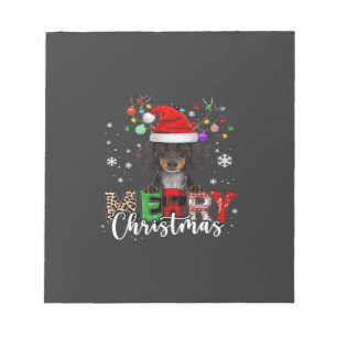 Dachshund Santa Dog Merry Christmas Oversized T-Sh Notepad