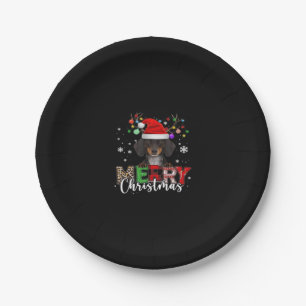 Dachshund Santa Dog Merry Christmas Oversized T-Sh Paper Plate