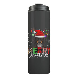 Dachshund Santa Dog Merry Christmas Oversized T-Sh Thermal Tumbler