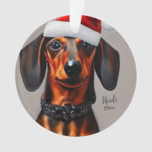 Dachshund, Santa Dog, Personalise,Christmas Orname Ornament