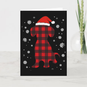 Dachshund Santa Hat Dog Lover Christmas Card
