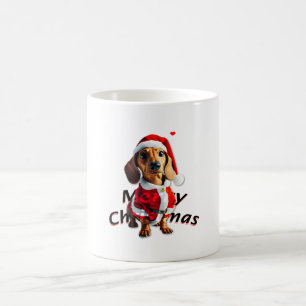dachshund Santa hat Santa clothes Santa cosplay do Coffee Mug
