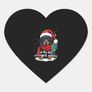 Dachshund Santa On The Naughty List Dachshund Chri Heart Sticker