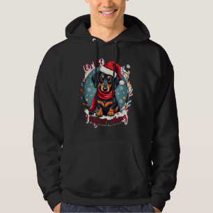 Dachshund Santa On The Naughty List Dachshund Chri Hoodie