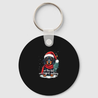 Dachshund Santa On The Naughty List Dachshund Chri Key Ring