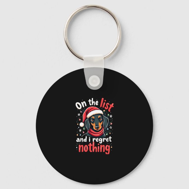 Dachshund Santa On The Naughty List Dachshund Chri Key Ring (Front)