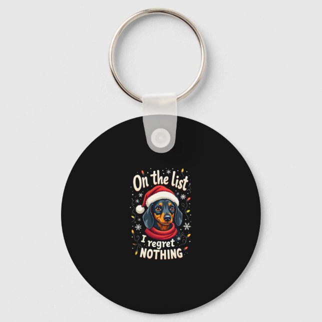 Dachshund Santa On The Naughty List Dachshund Chri Key Ring (Front)