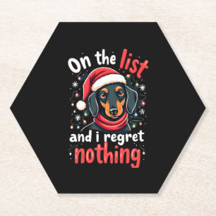 Dachshund Santa On The Naughty List Dachshund Chri Paper Coaster