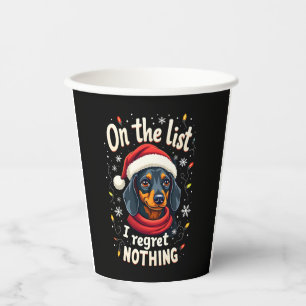 Dachshund Santa On The Naughty List Dachshund Chri Paper Cups