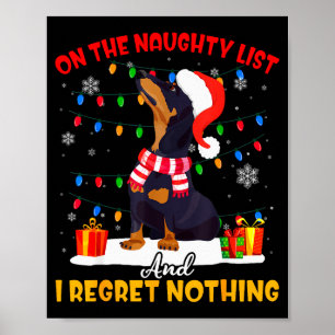 Dachshund Santa On The Naughty List Dachshund Chri Poster