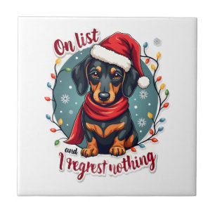 Dachshund Santa On The Naughty List Dachshund Chri Tile