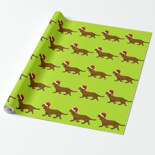 Dachshund Santa Wrapping Paper (Unrolled)