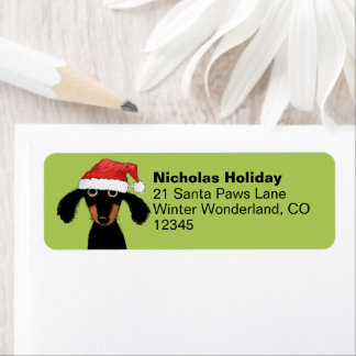 Dachshund Santas Cute Christmas Wiener Dog Address