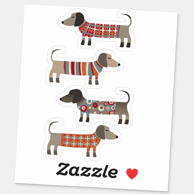 Dachshund Sausage Dog (Fun Dachshund Wiener Sausage Dog die cut stickers)