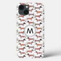 Dachshund Sausage Dog Monogram Case-Mate iPhone Ca