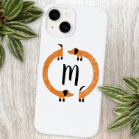 Dachshund Sausage Dog Monogram iPhone Case