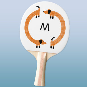 Dachshund Sausage Dog Monogram Ping Pong Paddle
