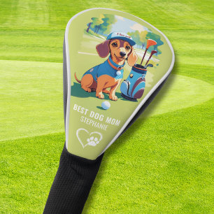 Dachshund Sausage Dog Mum Golfer Monogram Name Golf Head Cover